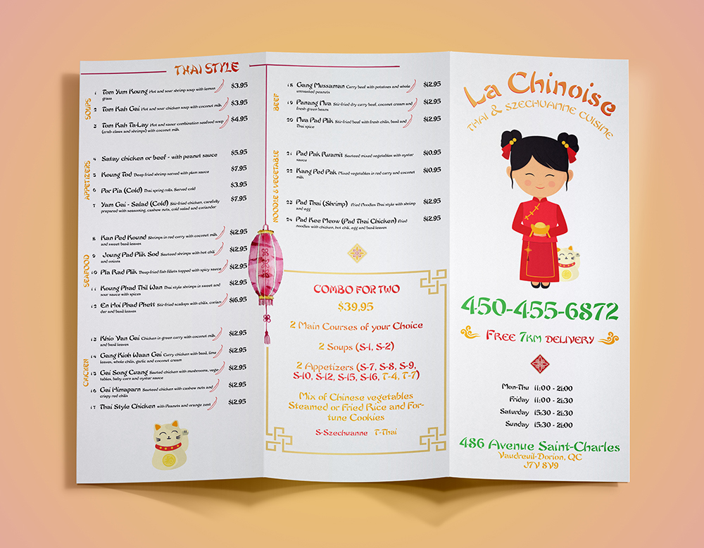 Take-out menu