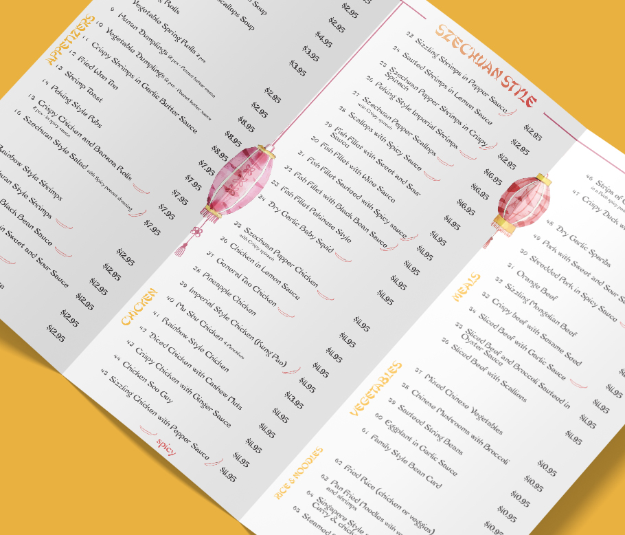 Take-out menu